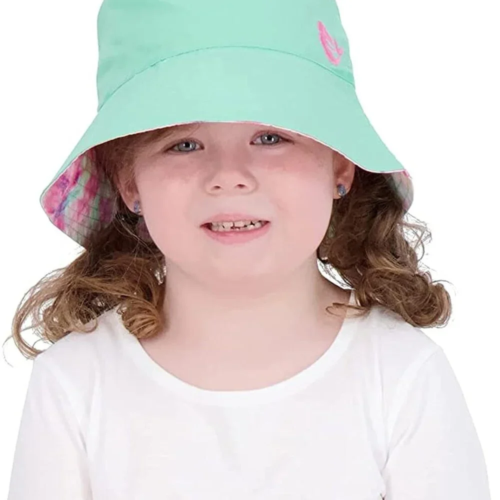 Kids Bucket Hat for Girls & Boys, Packable Fun & Cool Reversible Beach Sun Teen
